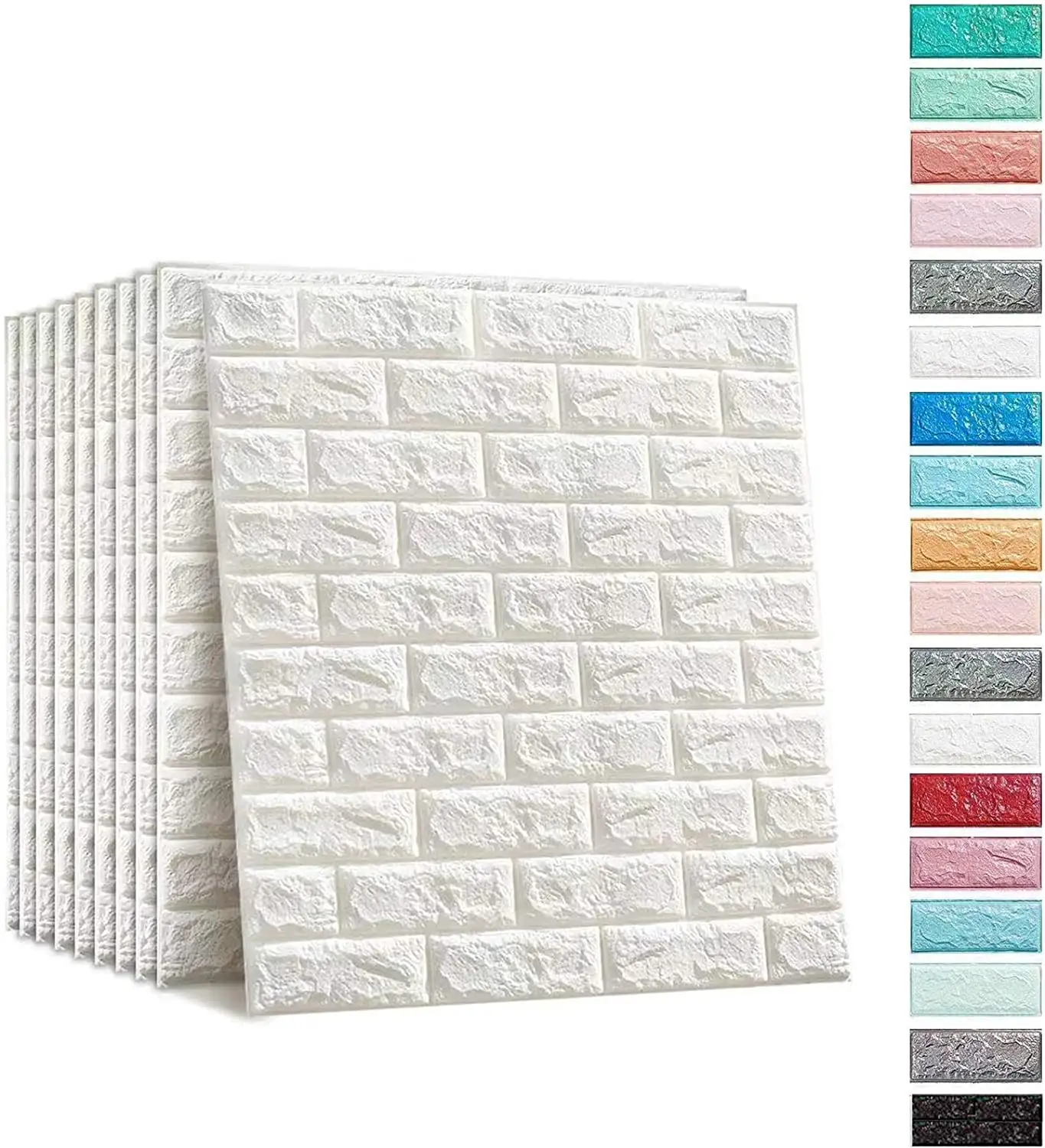 Pegatinas de pared de espuma de ladrillo de azulejo 3D, papel tapiz impermeable autoadhesivo en la pared, sala de estar, Paquete, 10 piezas