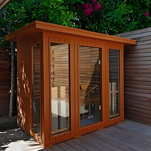 Taglie personalizzabili per esterni in legno di cedro rosso per 4-6 persone a vapore a secco con Sauna a infrarossi - Product Image 1