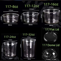 Logo personnalisé transparent épaissi 8oz 12oz 16oz 24oz Conteneur jetable en plastique pour smoothie yaourt bols à salade Acai avec couvercle
