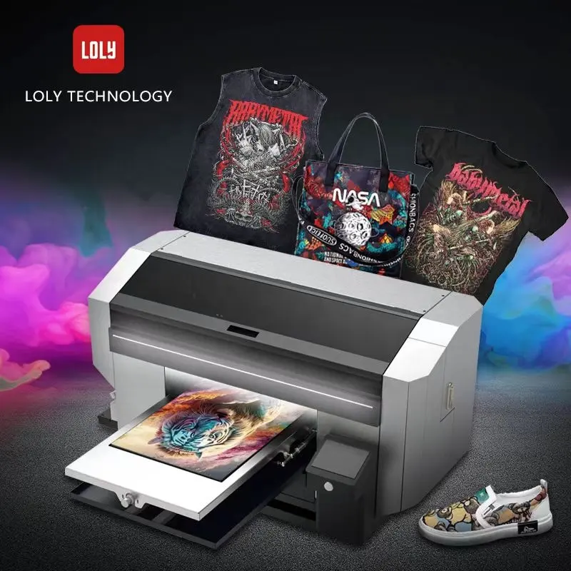 Groothandel Populaire Loly T-Shirt Digitale Inkjet Kledingstuk Printer Met Epson I3200 Printkop Automatische Flatbed Printer