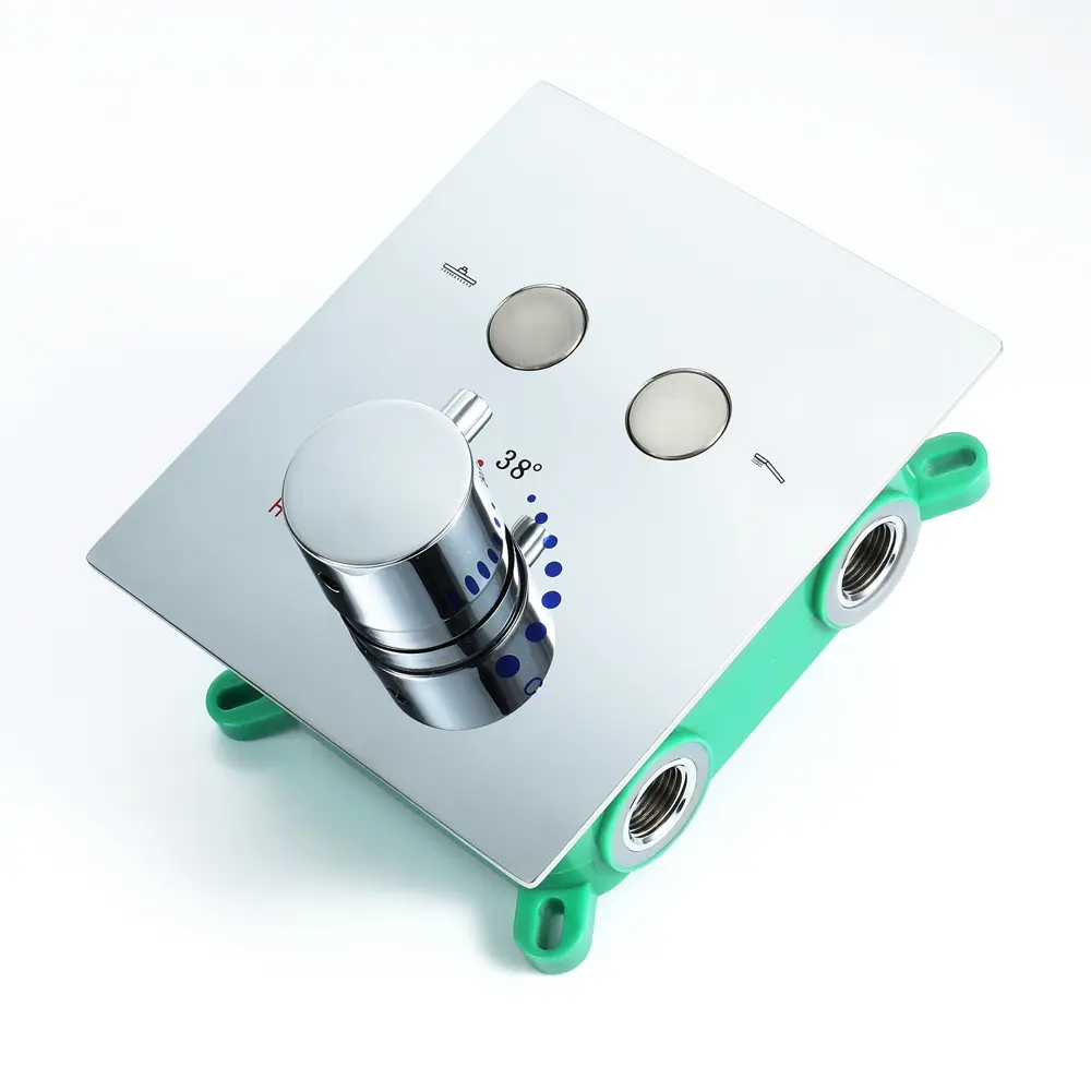 Chrome Finish Pressure Balanceวาล์วDiverter Smart Thermostatic Trimพร้อมโมดูลควบคุม