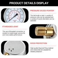4'' Capsule Pressure Gauge 0-1kPa Bottom Mount Chrome Plated Case Micro Low Pressure Meter for Natural Gas Air Pipeline OEM ODM