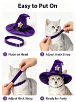 Chapeau de Père Noël pour chiens et chats, costume de Noël pour animaux de compagnie, tenue de fête d'hiver avec écharpe et manteau, en tissu, tailles S et M