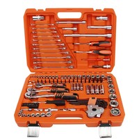 121 pièces Cr-V mécanique clé à cliquet douille combinaison ensemble d'outils OEM personnalisable étui rigide Kits de réparation à la main pour voitures motos