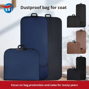 Housse de costume en microfibre haut de gamme avec fermeture éclair, pour voyage d'affaires, anti-poussière, élégante, pour rangement de vestes, sac à main, housse de manteau recyclable, estampage - Product Image 2