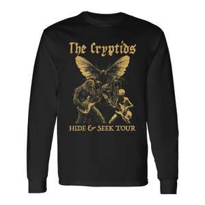 T-shirt à manches longues The Cryptids Hide Seek Tour Band Design Grunge Metal Rock Style Unisex Crew Neck Adult - Product Image 1