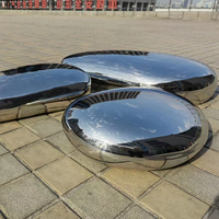 Cailloux en acier inoxydable pierres ovales Sculpture pavé en métal pour la décoration de jardin lac cour
