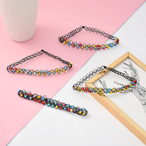 Ensemble de colliers de perles colorées pour femmes, 12 pièces, <span class=keywords><strong>collier</strong></span> élastique extensible, ligne de poisson, <span class=keywords><strong>collier</strong></span> de <span class=keywords><strong>tatouage</strong></span>, colliers ras du <span class=keywords><strong>cou</strong></span> - Product Image 4