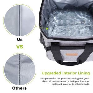 Sac isotherme de pique-nique imperméable en aluminium de grande capacité avec logo personnalisé, film en aluminium 600D - Product Image 3