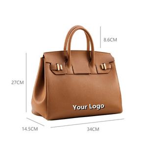 Bolsos de mano de piel auténtica de alta calidad para mujer, bolsas de mano grandes clásicas, de cuero Pu, a la moda, personalizadas - Product Image 2
