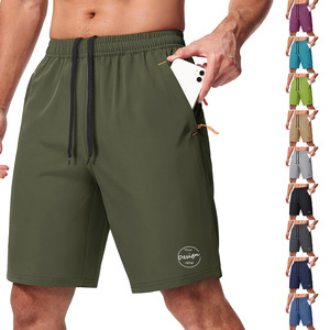 Shorts de sport décontractés respirants à logo personnalisé, <span class=keywords><strong>avec</strong></span> poche zippée, couleur unie, séchage rapide, pour fitness, course et <span class=keywords><strong>trail</strong></span> - Product Image 5