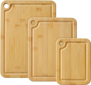 Set di Taglieri in Bambù Personalizzati con Scanalature per il Succo, Taglieri Premium in Bambù per Carne e Verdure - Product Image 1