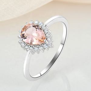 패션 보석 큐빅 지르콘 반지 약속 지르콘 남성 다이아몬드 반지 실버 925 약혼 여자 다이아몬드 <span class=keywords><strong>12mm</strong></span> 핑크 결혼식 - Product Image 2