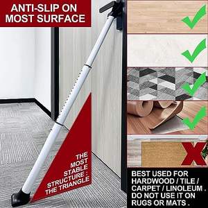 Barra de Seguridad Ajustable Moderna para Puerta KAIYING, Acabado Pulido Negro+Blanco, 27-1/2 Pulgadas 42 pulgadas. Tornillo de Acero y Plástico Resistente para Uso Doméstico - Product Image 5