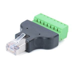 RJ45 Kualitas Tinggi untuk Sekrup Terminal Adaptor RJ45 Pria Ke 8 Pin Konektor RJ45 Splitter 8P8C untuk CCTV DVR Aksesoris CCTV - Product Image 3