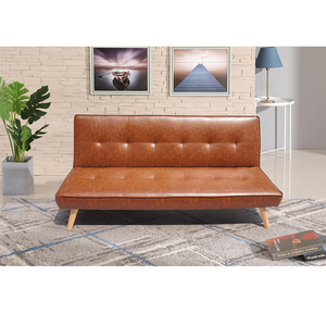 Sofá <span class=keywords><strong>cama</strong></span> <span class=keywords><strong>plegable</strong></span> de cuero multifuncional, sala de estar sofá para, sentado y tumbado, muebles de madera de doble uso, patas de madera de caucho, Sofá <span class=keywords><strong>Cama</strong></span> - Product Image 1