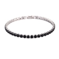 Bracelet en chaîne sertie de cristaux pour femmes, 4 mm, couleur or ou argent, tendance