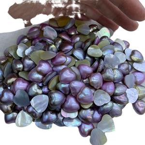 Perles en forme de cœur en eau de mer, perles en vrac, 14 mm, couleur or violet naturel, vente en gros, 20 pièces par carte - Product Image 5