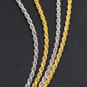 Hochwertige echte S925 Sterling Silber Seil kette Choker Halskette vergoldet Roségold Glieder ketten Rapper Kette Schmuck - Product Image 2