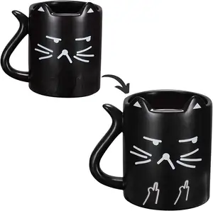 Funny magic mug Cat Coffee cups For Cat lovers Heat sensitive Color changing mug