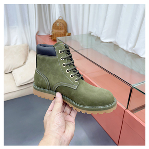 Chaussures pour femmes haut de gamme personnalisées en usine, bottes en rhubarbe automne-hiver 2022, bottes en cuir à semelle épaisse, bottes de cow-boy à lacets - Product Image 5