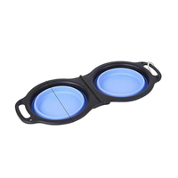 Bol double pliable en silicone pour animaux de compagnie, étanche, pour les voyages, pour chiens