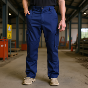 Pantaloni ignifughi blu scuro taglia M per uomo, multitasche, abbigliamento di sicurezza, vestibilità regolare - Product Image 2