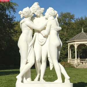 YOUFINE Coppia di Sculture in Marmo Bianco a Grandezza Naturale della Dea della Raccolta, <span class=keywords><strong>Statua</strong></span> di Ceres con Cesto di Frutta sulla <span class=keywords><strong>Testa</strong></span> per Decorazione Bilaterale da Giardino - Product Image 5
