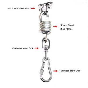 1 pièce Crochets pivotants pour hamac et balançoires en acier inoxydable, kit d'accessoires de suspension pour plafond/intérieur/extérieur - Product Image 5