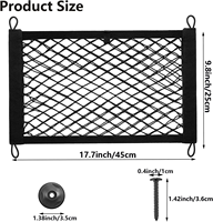 Lot de 2 filets de chargement Tenghui CW45 en maille PP pour coffre de voiture/camion/SUV/bateaux, avec 8 vis de fixation et crochets (17,7x9,8 pouces)