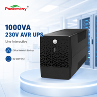 UPS Line Interactive 1000VA 230V 50Hz dengan AVR, Catu Daya Cadangan dengan USB dan LCD untuk Router Jaringan Kantor, Peralatan POS, Penggunaan Sehari-hari (EU)