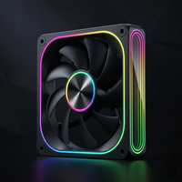 Ventilateur de PC Gaming Silencieux Haute Performance 12cm, Refroidisseur de Boîtier d'Ordinateur, Design CD, Effet Miroir Infini, Dissipateur Thermique en Plastique, Roulement Fluide, 45CFM