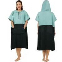 Serviette poncho à capuche en microfibre éponge pour adulte, robe de change à séchage rapide, pour surf, natation et plage