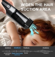 Tondeuse à barbe électrique professionnelle pour hommes, étanche IPX6, sans fil, tondeuse à moustache, tondeuse à cheveux avec aspiration par ventilateur, kit de toilettage