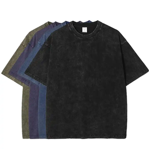 T-shirt vintage pour homme de haute qualité, 100% coton, lavage à l'acide, 250 g/m², poids lourd, personnalisable, t-shirt vintage vierge - Product Image 1