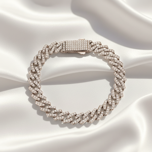 Collier chaîne cubaine 8 mm en argent 925 certifié, avec fermoir boîte, moissanite à feu intense, coupe idéale, style Club Essential, certifié Gender-Fluid - Product Image 5