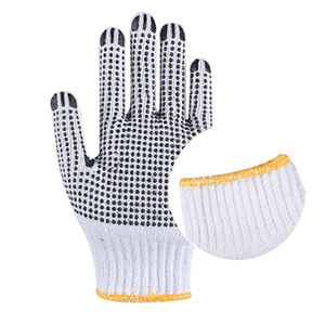 Guantes de punto de PVC para trabajo, de poliéster/algodón, con puntos de pvc, pigmento - Product Image 4