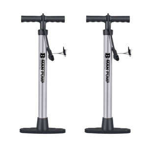 Pompe à pied Portable 160PSI en acier argenté 600mm avec <span class=keywords><strong>convertisseur</strong></span> multi-buses pour gonfler des équipements sportifs - Product Image 1