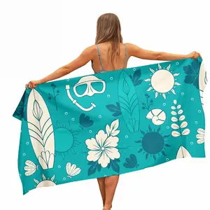 2023专业供应商销售炎热的夏季超级沙滩巾定制印花无沙超细纤维沙滩巾