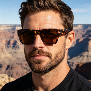 Lunettes de soleil rétro Davids Signature, style européen-américain, monture carrée tendance, lunettes de soleil sophistiquées pour hommes, monture intégrale, qualité supérieure - Product Image 3