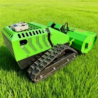 Tondeuse à chenilles autopropulsée à essence télécommandée, industrielle, 4 temps, 190 cm³, 3000 W, fonction mulching, largeur de coupe 80 cm, hauteur de coupe 0-20 cm, vitesse de déplacement 1 m/s, 270