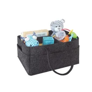 Customized Felt Baby Nursery Diaper Caddy Storage Bag Basket Organizer for Children Mommy Nappy Bag