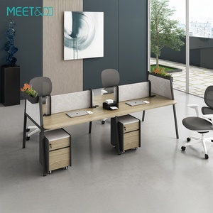 Customizable Modern Style Convertible Modular Workstation Office Partition <b>Table</b> Staff Station <b>Desk</b> Wooden Cabinet for Corporate - Product Image 6