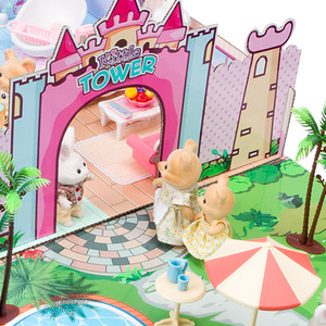 De moda y DIY lindo belleza chicas torre de Casa de muñeca juguetes miniaturas casa de muñecas con muebles - Product Image 3