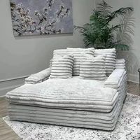 Canapé-lit modulaire carré moderne en mousse à mémoire de forme compressée avec housse en chenille et dossier coussiné, idéal pour hôtels et appartements (vente en gros)