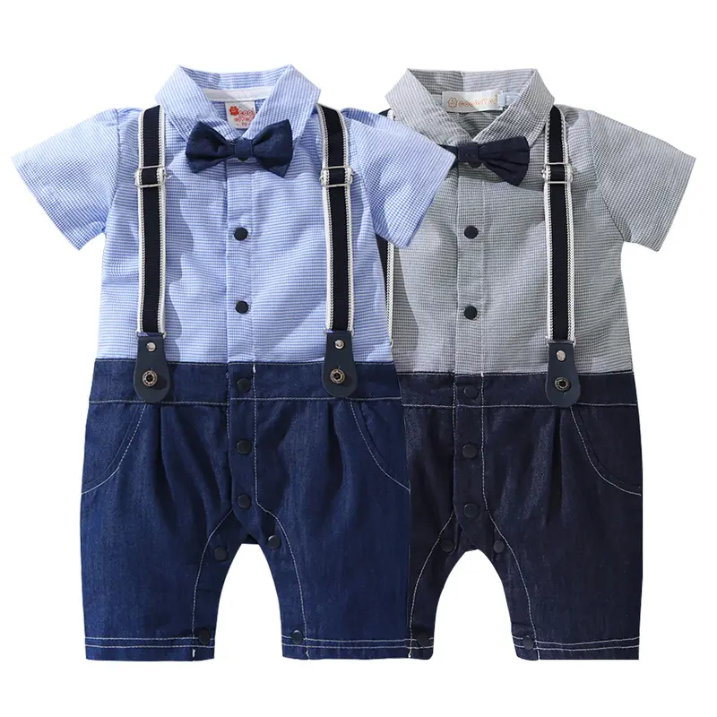 Summer Infant Toddler Baby Boy Gentleman Clothing Set Striped Shirt +Shorts Birthday Party Formal Kid Newborn Clothes Set