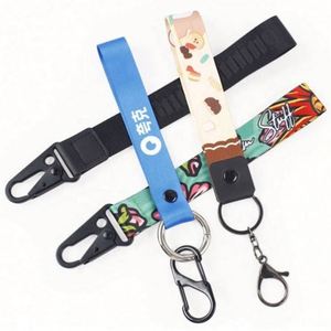 High Quality Sublimation Printed Wrist Lanyard With Eagle Mouth Buckle USB Short Strap Lanyard With Logo <b>Custom</b> <b>Keychain</b> - Product Image 3