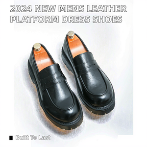 77005 2024 New Arrival <b>Mens</b> PU <b>Slip</b>-<b>On</b> Platform <b>Shoes</b> Round Toe Dress <b>Shoes</b> Spring Summer Autumn - Product Image 2