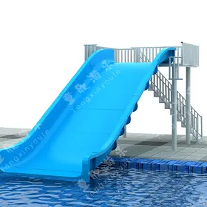 Commercial outdoor playground Outdoor park water pool family wide slide fiberglass for sale