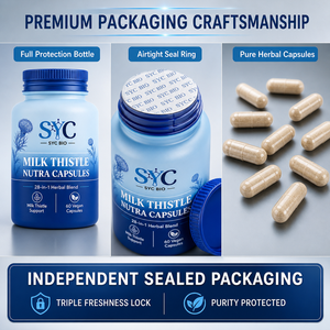 Capsules à base de Chardon-Marie pour le soutien hépatique - SYC <span class=keywords><strong>BIO</strong></span> Formule Botanique 28-en-1 pour Nettoyage et Vitalité Quotidienne, 60 Comprimés Végétaliens - Product Image 2
